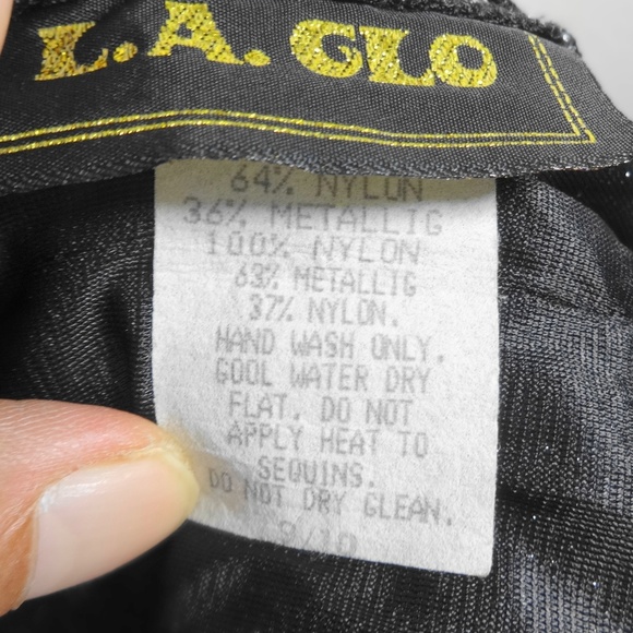 L.A. GLO Silver Metallic Strapped Top Size 9/10 - Picture 8 of 8